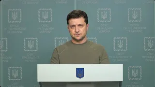 Обращение президента Украины к гражданам в конце первого дня российской агрессии