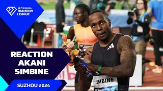 "I'm looking forward to the rest of the season" - Akani Simbine - Wanda Diamond League Suzhou 2024