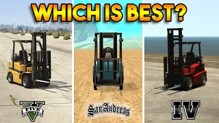 GTA 5 FORKLIFT VS GTA 4 FORKLIFT VS GTA SAN ANDREAS FORKLIFT : WHICH IS BEST?