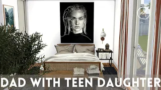 DAD WITH TEENAGE DAUGHTER HOME || Sims 4 || CC SPEED BUILD + CC List