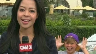 Cute crying kids disturb live television