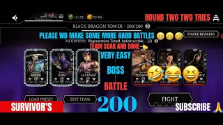 ROUND 2 BOSS BATTLE 200 FATAL BLACK DRAGON TOWER, MORTAL KOMBAT MOBILE, MK MOBILE GAMING