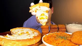 ASMR 크림듬뿍 시카고피자🍕 바삭한 해쉬브라운 멘보샤 먹방~!! Cream Chicago Pizza With Crispy Hash Brown Menbosha MuKBang~!!