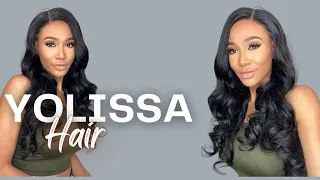 MIDDLE PART OR SIDE PART? 🤔 PRE BLEACHED/PLUCKED 5*5 CLOSURE WIG GLUELESS INSTALL | YOLISSA HAIR