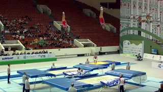 Russian Federation 2 (RUS) - 2018 Trampoline Worlds, St. Petersburg (RUS) - Qualif Synchro R1