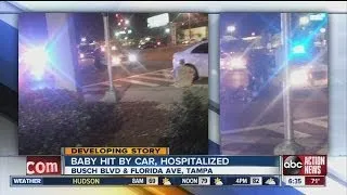 Baby in stroller hit by car