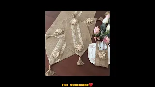 Unique Table Runner Jute Crochet #tablerunner #tabledecor #jute #jutedecor #bohostyledecor