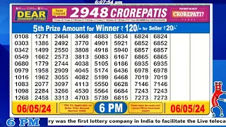 [LIVE] Lottery 6:00 PM Dear nagaland state lottery live draw result 06.05.2024 | Lottery live