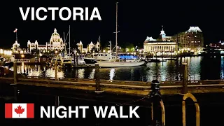 🇨🇦[4k] Night walk in Downtown Victoria ,BC, Canada, 2023