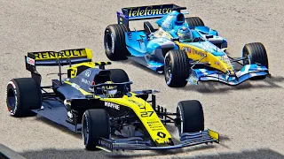 Renault F1 2019 vs Renaul F1 2005 - Old Monza