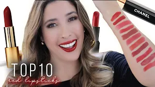 BEST RED LIPSTICKS My TOP 10 Iconic Luxury Lipsticks CHANEL DIOR TOM FORD CHARLOTTE TILBURY VLOGMAS