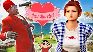 GTA 5 : FRANKLIN'S FIRST GIRLFRIEND KILLED FRANKLIN in Gta 5 | Shinchan and Franklin married