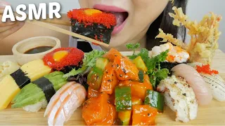 ASMR SUSHI *Spicy Salmon, Assorted Nigiris & Aburi Nigiri Relaxing Soft Eating Sounds |N.E Let's Eat