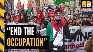 ‘Our hearts are with the people in Gaza’: Demonstrators in London call to end Israeli Occupation