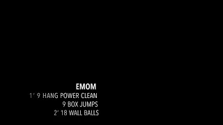 EMOM, Hang Power Clean, Box Jump, Wall Ball, MOTIVATION, CROSSFIT