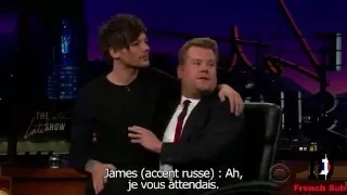 Niall Horan fait James Bond feat  Louis le chat - One direction chez James Corden VOSTFR Traduction