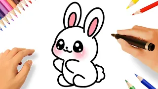 HOW TO DRAW A CUTE KAWAII BUNNY EASY🐇