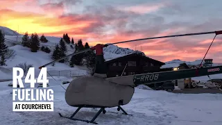 Robinson R44 Raven II Helicopter- Snow take off - French Alps- Courchevel