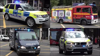 Armed Prisoner Transport + Police Cars, Fire Engines & Ambulances responding