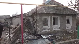 Destructions in Yasinovataya after night shelling from the AFU - 12.21.2017