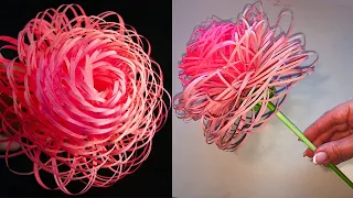 ПЫШНЫЙ ЦВЕТОК ИЗ БУМАГИ за 5 минут ОЧЕНЬ ПРОСТО/LUXURIOUS FLOWER FROM PAPER in 5 minutes VERY SIMPLE