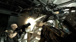 Aliens vs Predator игрофильм, прохождение за десантника.