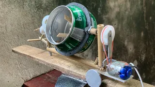 Homemade concrete mixer from cans