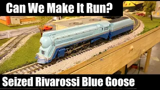 Can We Make It Run? Seized Rivarossi Blue Goose W/Bad Motor