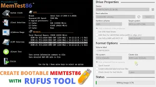 Guide to create a Bootable Memtest86 USB with Rufus