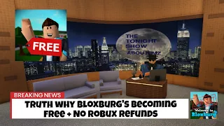 The reason why bloxburg is becoming FREE & no refunds