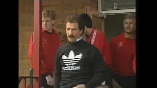 Footage of Melwood from April 1991 of Graeme Souness's first training session as #LFC manager.