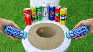 Underground VS Mentos, Coca Cola, Fanta, Monster, Pepsi, Fruko, Lipton and Mentos in the toilet