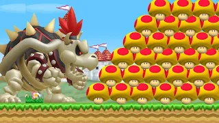 Can Dry Bowser use 999 Mega Mushrooms in New Super Mario Bros. Wii? (HD)
