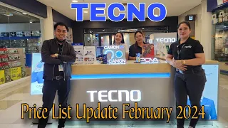 TECNO Price List Update February 2024 / Tecno Camon 20 Series  / Tecno Pova 5 Series  / Spark 20 Pro