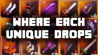 Listing WHERE EACH UNIQUE ITEM DROPS in Minecraft Dungeons!