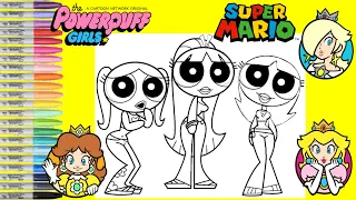 Teenage Powerpuff Girls Makeover as Super Mario Bros Princess Peach Daisy and Rosalina Coloring Book