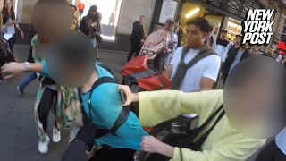 Perv deals with mob justice after getting caught filming up a skirt | New York Post