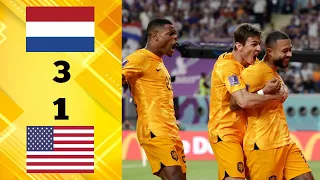 Netherlands 3-1 USA - knockout Highlights | World Cup 2022