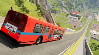 Bus, Truck, Monster truck and cars do epic high speed jumps - BeamNG Drive