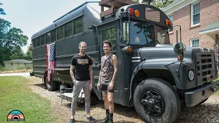 DIY Raised Roof School Bus Tiny House Conversion