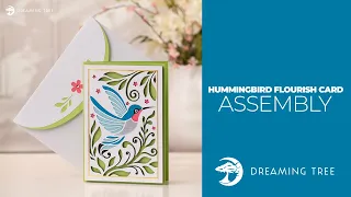 SVG File - Hummingbird Flourish Card - Assembly Tutorial (Cricut, Silhouette, ScanNCut)