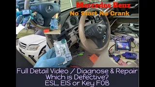 How to check if ESL, EIS or Key Fob problem on Mercedes Benz No Start, Full Detail Diagnose Repair