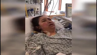 Hospital staff records woman's first breath after double lung transplant