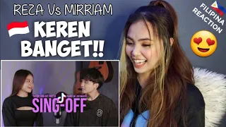 REZA vs MIRRIAM EKA SING-OFF TIKTOK SONGS PART VI | REACTION VIDEO