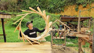 Constructing a Waterwheel | Harnessing Hydropower Energy for My Log Cabin.Building Alone cabin.Ep1