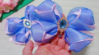 DIY/🎀Сделайте!!!Бантики из атласа и органзы..Satin and organza ribbon bows