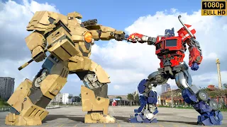 Transformers: The Last Knight - Optimus Prime vs Jaguar Robot | Paramount Pictures [HD]