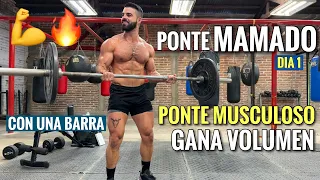 Rutina para GANAR MÚSCULO usando UNA BARRA (30 Minutos) Ponte Mamado con estos ejercicios