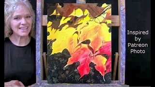 Learn How to Draw and Paint with Acrylics LEAVES ARE CHANGING- Easy Fun Autumn Paint and Sip at Home