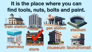 English vocabulary for beginners | The places in a city | English vocabulary riddles